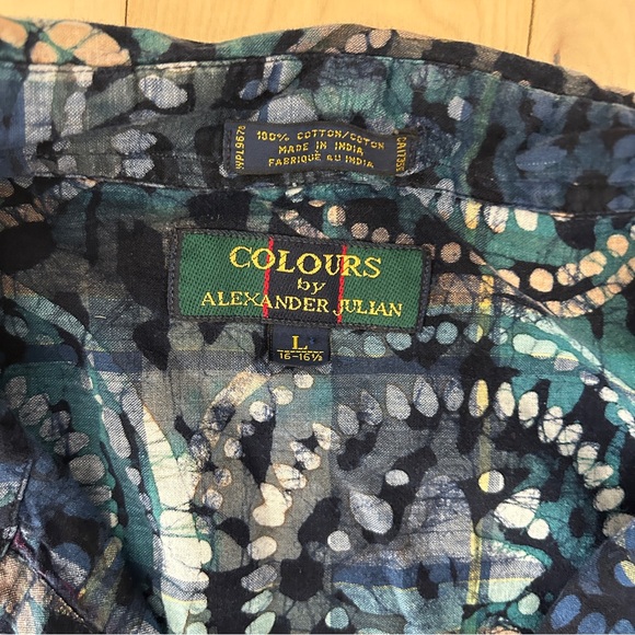 Colours By Alexander Julian Vintage Long Sleeve Button Up Shirt - Picture 2 of 3